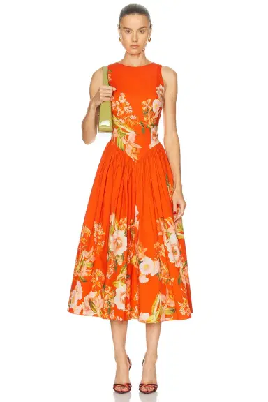Hemant & Nandita Hibi Boat Neck Midi Dress | Thumbnail 1 Hemant & Nandita Hibi Boat Neck Midi Dress | Thumbnail 1