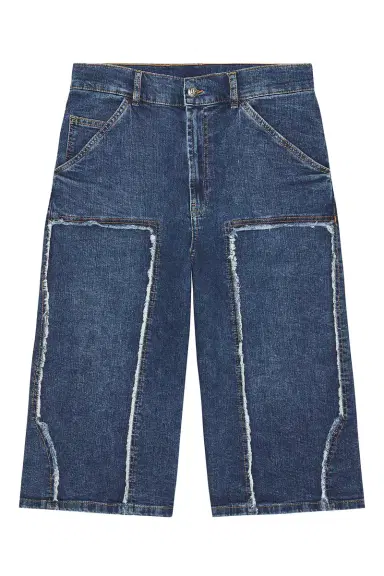 Palm Angels Curved Logo Denim Skater Short | Thumbnail 5 Palm Angels Curved Logo Denim Skater Short | Thumbnail 5