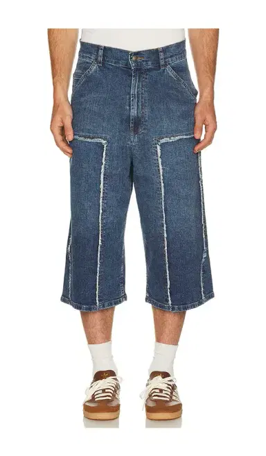 Palm Angels Curved Logo Denim Skater Short | Thumbnail 7 Palm Angels Curved Logo Denim Skater Short | Thumbnail 7