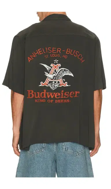Junk Food Budweiser King Of Beers Camp Shirt | Thumbnail 2 Junk Food Budweiser King Of Beers Camp Shirt | Thumbnail 2