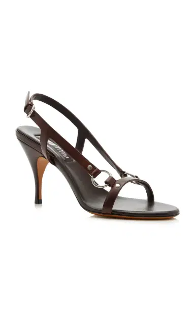 Miu Miu Leather Sandals | Thumbnail 4 Miu Miu Leather Sandals | Thumbnail 4