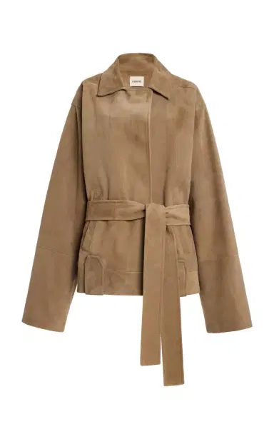 Khaite Alder Belted Suede Jacket | Thumbnail 1 Khaite Alder Belted Suede Jacket | Thumbnail 1