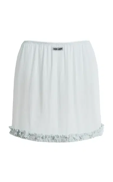 Miu Miu Ruffled Silk-Crepe Midi Skirt | Thumbnail 6 Miu Miu Ruffled Silk-Crepe Midi Skirt | Thumbnail 6