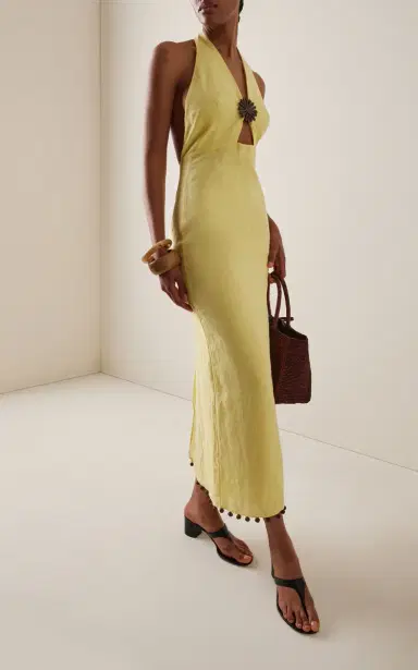 Cala de la Cruz Orly Embellished Linen Maxi Dress | Thumbnail 2 Cala de la Cruz Orly Embellished Linen Maxi Dress | Thumbnail 2