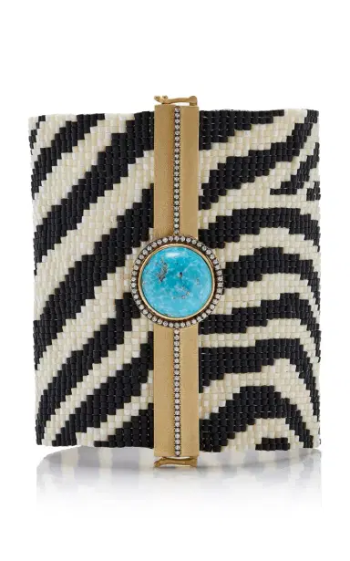 Silvia Furmanovich 18K Yellow Gold Zebra Woven Bead Bracelet | Thumbnail 1 Silvia Furmanovich 18K Yellow Gold Zebra Woven Bead Bracelet | Thumbnail 1