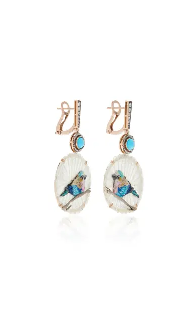 Silvia Furmanovich 18K Yellow Gold Embroidered Woven Horse Mane Bird Earrings | Thumbnail 3 Silvia Furmanovich 18K Yellow Gold Embroidered Woven Horse Mane Bird Earrings | Thumbnail 3