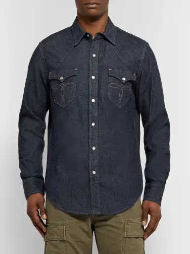 RRL Slim-Fit Denim Western Shirt - Men | Thumbnail 3 RRL Slim-Fit Denim Western Shirt - Men | Thumbnail 3