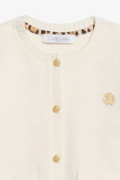Roberto Cavalli Ivory Cotton Cardigan | Thumbnail 4 Roberto Cavalli Ivory Cotton Cardigan | Thumbnail 4