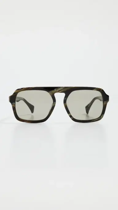 rag & bone Aviator Acetate Sunglasses Shiny Dark Green Horn One Size | Thumbnail 2 rag & bone Aviator Acetate Sunglasses Shiny Dark Green Horn One Size | Thumbnail 2