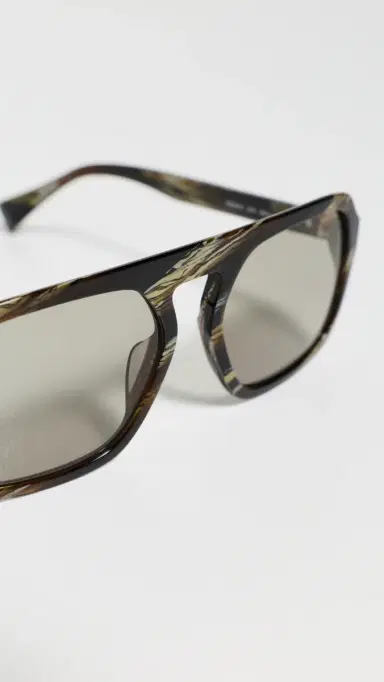rag & bone Aviator Acetate Sunglasses Shiny Dark Green Horn One Size | Thumbnail 5 rag & bone Aviator Acetate Sunglasses Shiny Dark Green Horn One Size | Thumbnail 5