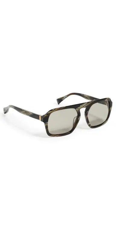 rag & bone Aviator Acetate Sunglasses Shiny Dark Green Horn One Size | Thumbnail 1 rag & bone Aviator Acetate Sunglasses Shiny Dark Green Horn One Size | Thumbnail 1