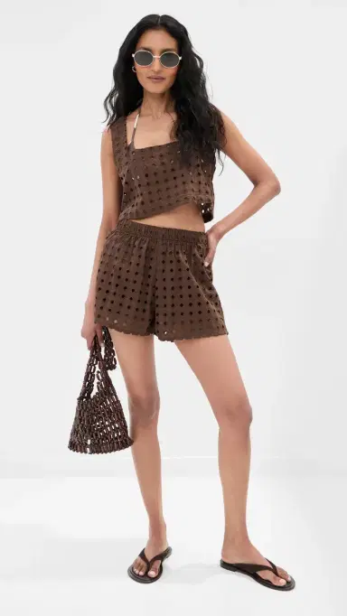 LE BOP Lucia Shorts haved Chocolate | Thumbnail 5 LE BOP Lucia Shorts haved Chocolate | Thumbnail 5