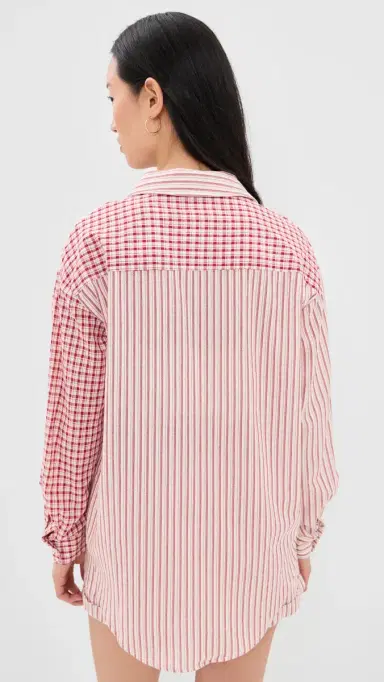 Bailey Rose Check Button Down Shirt Red | Thumbnail 3 Bailey Rose Check Button Down Shirt Red | Thumbnail 3