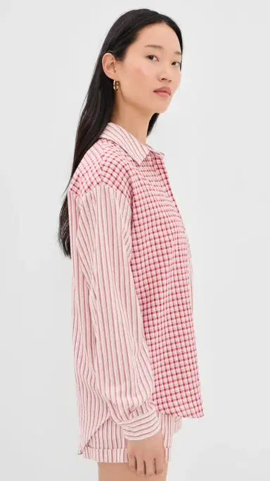 Bailey Rose Check Button Down Shirt Red | Thumbnail 4 Bailey Rose Check Button Down Shirt Red | Thumbnail 4