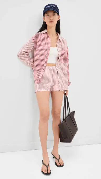 Bailey Rose Check Button Down Shirt Red | Thumbnail 5 Bailey Rose Check Button Down Shirt Red | Thumbnail 5