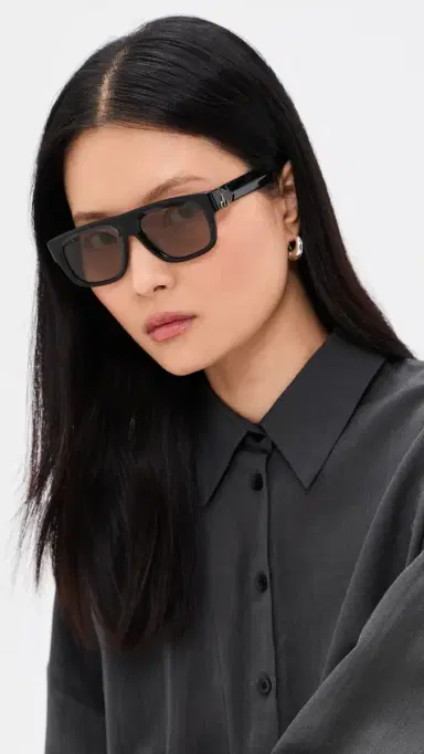 rag & bone Square Acetate Sunglasses Shiny Black One Size | Thumbnail 3 rag & bone Square Acetate Sunglasses Shiny Black One Size | Thumbnail 3