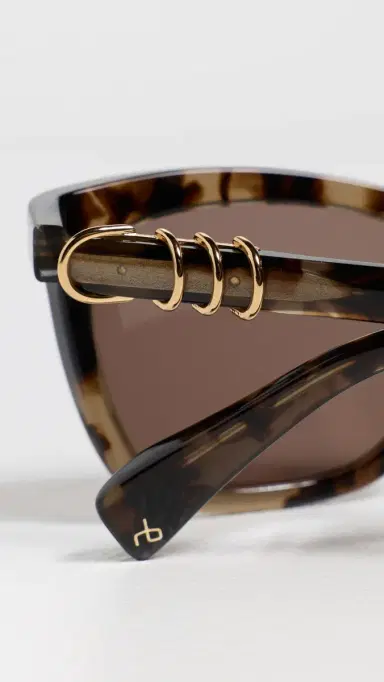 rag & bone Square Acetate Sunglasses Shiny Tan Crystal Tort One Size | Thumbnail 6 rag & bone Square Acetate Sunglasses Shiny Tan Crystal Tort One Size | Thumbnail 6