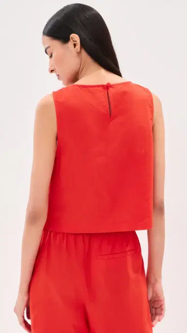 LE BOP Margot Linen Cropped Blouse Clam Bake | Thumbnail 3 LE BOP Margot Linen Cropped Blouse Clam Bake | Thumbnail 3