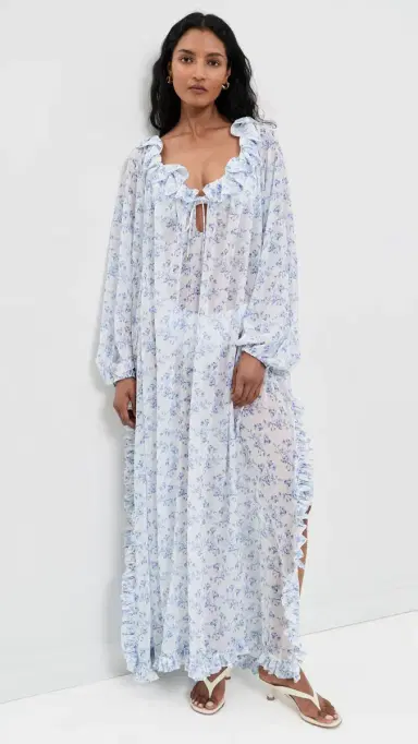 CAROLINE CONSTAS Cosima Cover Up Dress Blue White | Thumbnail 2 CAROLINE CONSTAS Cosima Cover Up Dress Blue White | Thumbnail 2