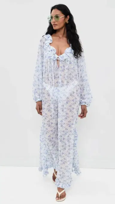 CAROLINE CONSTAS Cosima Cover Up Dress Blue White | Thumbnail 5 CAROLINE CONSTAS Cosima Cover Up Dress Blue White | Thumbnail 5