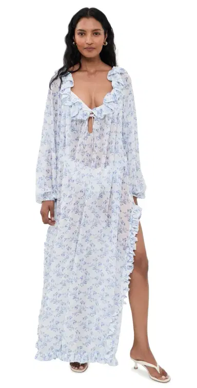 CAROLINE CONSTAS Cosima Cover Up Dress Blue White | Thumbnail 1 CAROLINE CONSTAS Cosima Cover Up Dress Blue White | Thumbnail 1