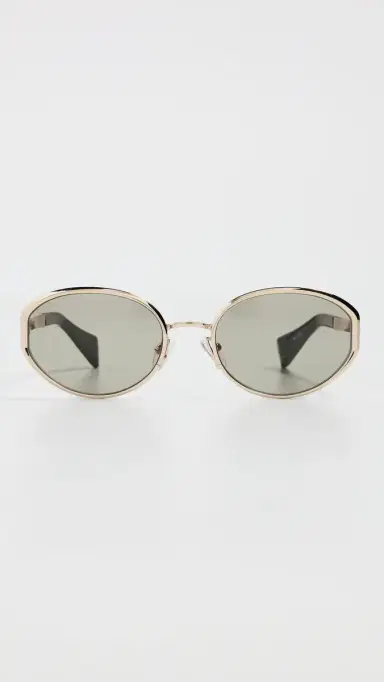 rag & bone Round Metal Sunglasses Shiny Gold/Olive Green One Size | Thumbnail 2 rag & bone Round Metal Sunglasses Shiny Gold/Olive Green One Size | Thumbnail 2
