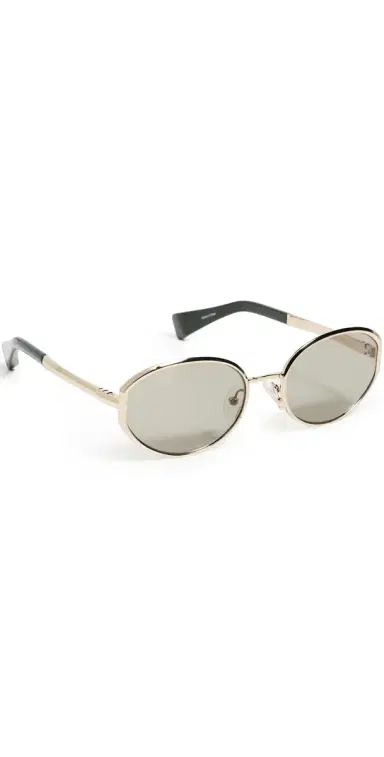 rag & bone Round Metal Sunglasses Shiny Gold/Olive Green One Size | Thumbnail 1 rag & bone Round Metal Sunglasses Shiny Gold/Olive Green One Size | Thumbnail 1