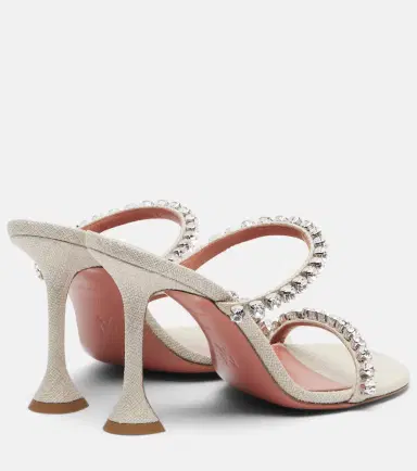 Amina Muaddi Gigi embellished canvas mules | Thumbnail 2 Amina Muaddi Gigi embellished canvas mules | Thumbnail 2