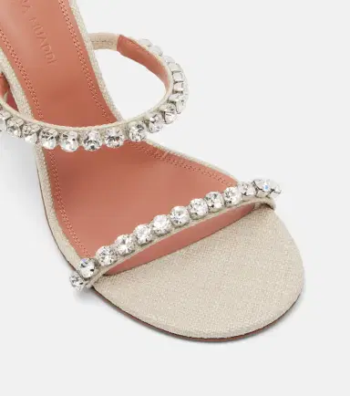 Amina Muaddi Gigi embellished canvas mules | Thumbnail 3 Amina Muaddi Gigi embellished canvas mules | Thumbnail 3