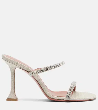 Amina Muaddi Gigi embellished canvas mules | Thumbnail 4 Amina Muaddi Gigi embellished canvas mules | Thumbnail 4