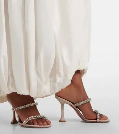 Amina Muaddi Gigi embellished canvas mules | Thumbnail 6 Amina Muaddi Gigi embellished canvas mules | Thumbnail 6