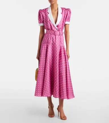 Rodarte Belted polka-dot silk twill midi dress | Thumbnail 2 Rodarte Belted polka-dot silk twill midi dress | Thumbnail 2