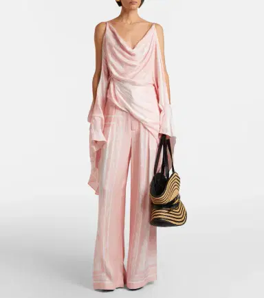 Balmain Printed satin palazzo pants | Thumbnail 6 Balmain Printed satin palazzo pants | Thumbnail 6