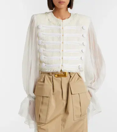 Balmain Silk-trimmed bouclé jacket | Thumbnail 2 Balmain Silk-trimmed bouclé jacket | Thumbnail 2