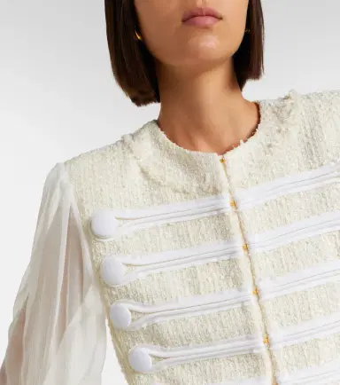 Balmain Silk-trimmed bouclé jacket | Thumbnail 4 Balmain Silk-trimmed bouclé jacket | Thumbnail 4