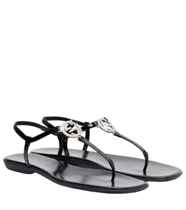 Gucci Interlocking G leather thong sandals | Thumbnail 1 Gucci Interlocking G leather thong sandals | Thumbnail 1
