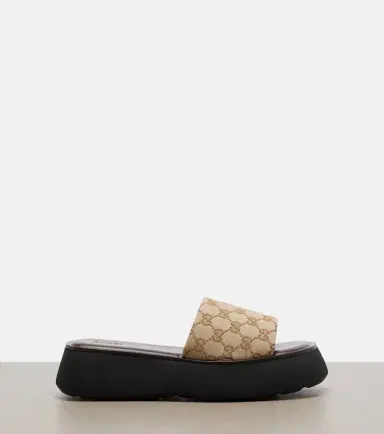 Gucci GG canvas platform slides | Thumbnail 3 Gucci GG canvas platform slides | Thumbnail 3