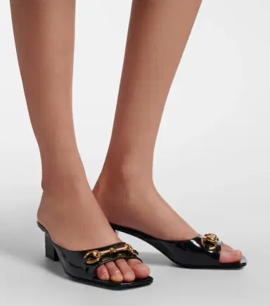 Gucci Signora Horsebit patent leather mules | Thumbnail 5 Gucci Signora Horsebit patent leather mules | Thumbnail 5