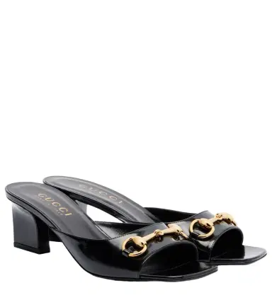 Gucci Signora Horsebit patent leather mules | Thumbnail 1 Gucci Signora Horsebit patent leather mules | Thumbnail 1