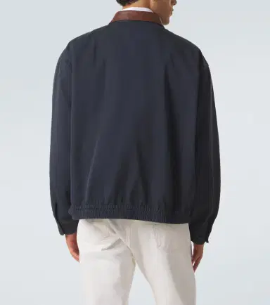 Prada Leather-trimmed cotton canvas blouson jacket | Thumbnail 2 Prada Leather-trimmed cotton canvas blouson jacket | Thumbnail 2