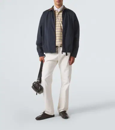 Prada Leather-trimmed cotton canvas blouson jacket | Thumbnail 3 Prada Leather-trimmed cotton canvas blouson jacket | Thumbnail 3
