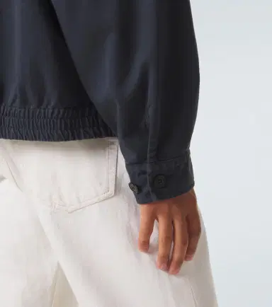 Prada Leather-trimmed cotton canvas blouson jacket | Thumbnail 4 Prada Leather-trimmed cotton canvas blouson jacket | Thumbnail 4