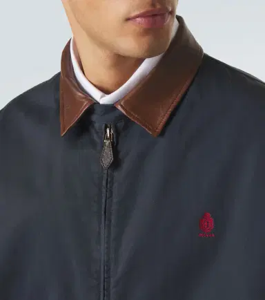 Prada Leather-trimmed cotton canvas blouson jacket | Thumbnail 6 Prada Leather-trimmed cotton canvas blouson jacket | Thumbnail 6