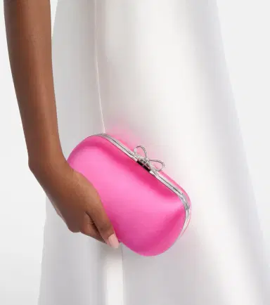 Self-Portrait Bow embellished satin clutch | Thumbnail 5 Self-Portrait Bow embellished satin clutch | Thumbnail 5