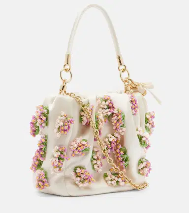 Self-Portrait Beaded floral satin tote bag | Thumbnail 3 Self-Portrait Beaded floral satin tote bag | Thumbnail 3