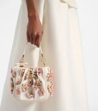 Self-Portrait Beaded floral satin tote bag | Thumbnail 4 Self-Portrait Beaded floral satin tote bag | Thumbnail 4