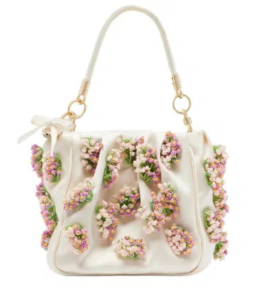 Self-Portrait Beaded floral satin tote bag | Thumbnail 1 Self-Portrait Beaded floral satin tote bag | Thumbnail 1