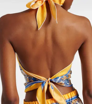 Gucci Printed halterneck silk twill top | Thumbnail 3 Gucci Printed halterneck silk twill top | Thumbnail 3