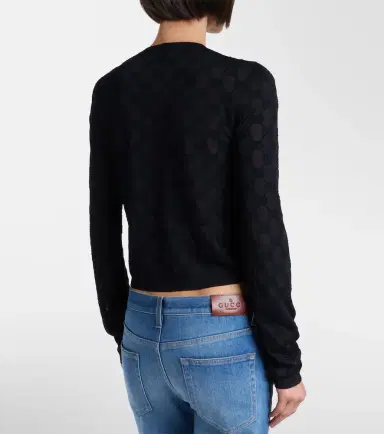 Gucci GG crêpe cardigan | Thumbnail 4 Gucci GG crêpe cardigan | Thumbnail 4