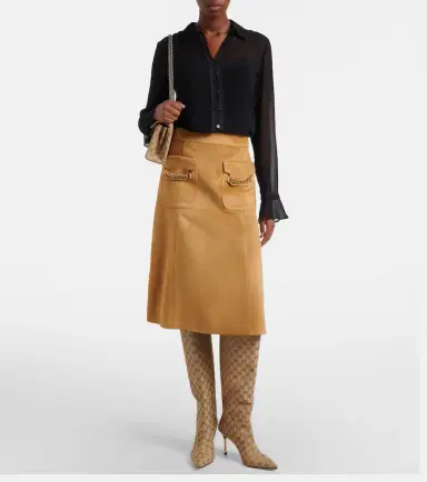 Gucci Embellished suede midi skirt | Thumbnail 3 Gucci Embellished suede midi skirt | Thumbnail 3